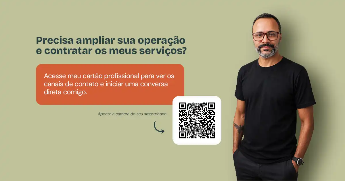Contato profissional de Kleber Konkah com QR Code